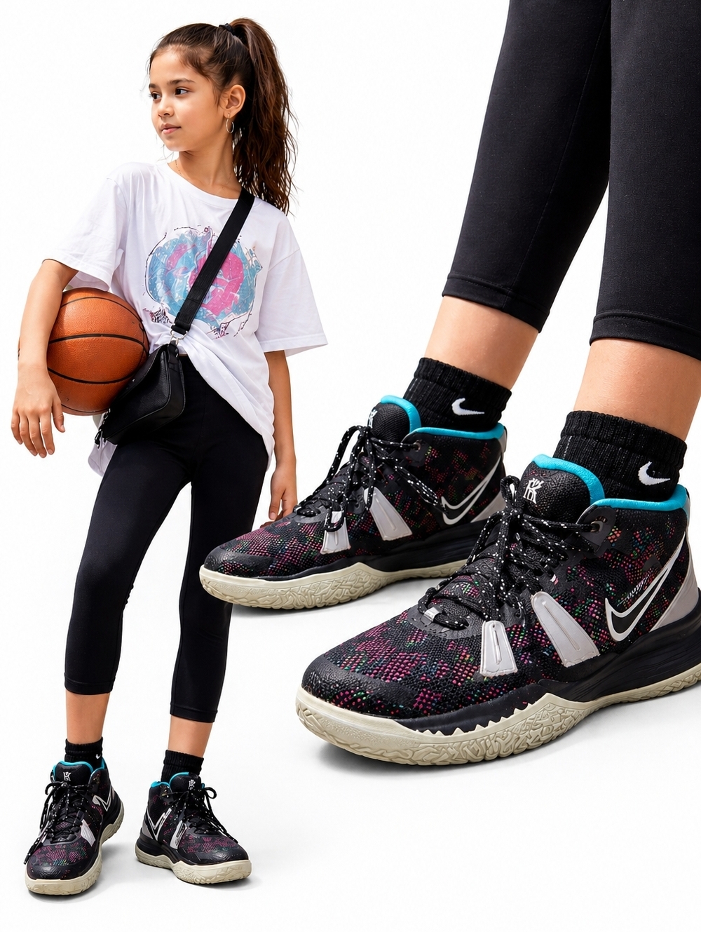 Nike Kyrie Girls 6.5 Youth Multicolor Playground Sneakers Outdoor Play Shoes